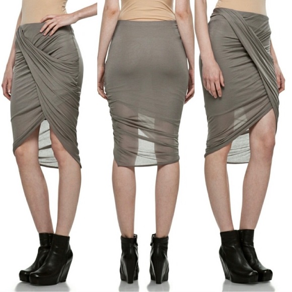 Helmut Lang Dresses & Skirts - Helmut Lang | jersey asymmetrical wrap skirt